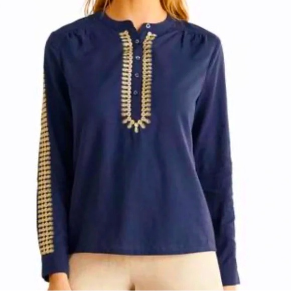 Boden pineapple trimmed tunic, EUC, size 8 - Picture 1 of 6